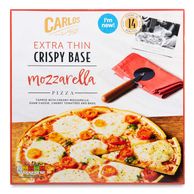 Extra Thin Crispy Base Mozzarella Pizza 350g Carlos